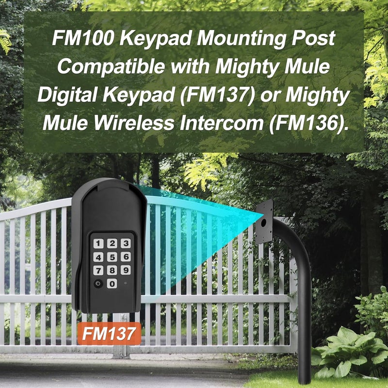 LUKYER FM100 Keypad Mounting Post，Compatible with Mighty Mule Digital Keypad FM137 or FM136 -Black - Image 1